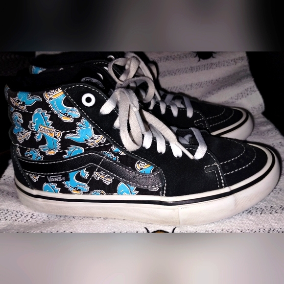 Vans Sk8 Hi Pro "Vanosaur" blackout line Shoes Size 5.M/6.5W Vintage - Picture 2 of 7